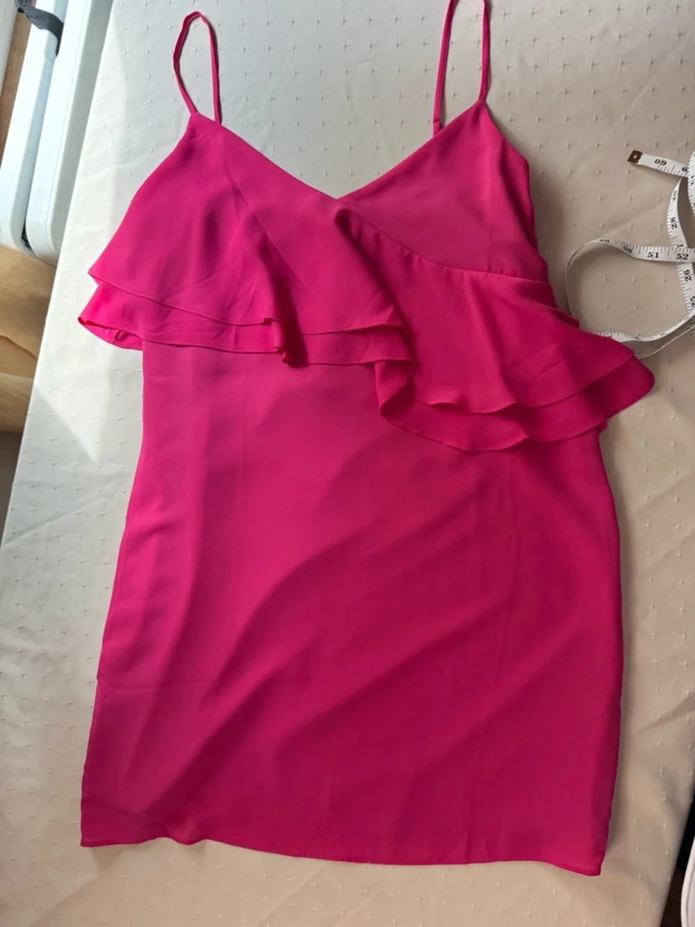 J.Crew NWT Hot Pink Ruffle Slip Dress Size 6